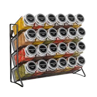 A kitchen spice rack