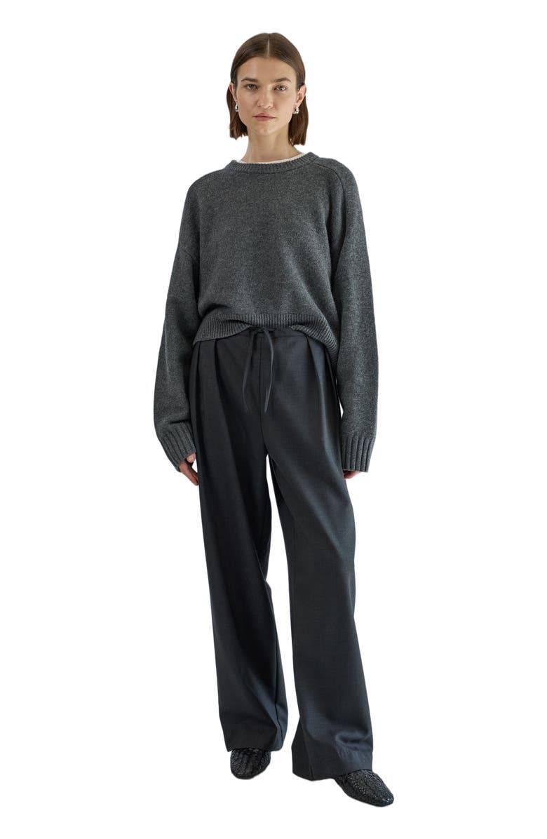 Waist Tie Wool Trousers