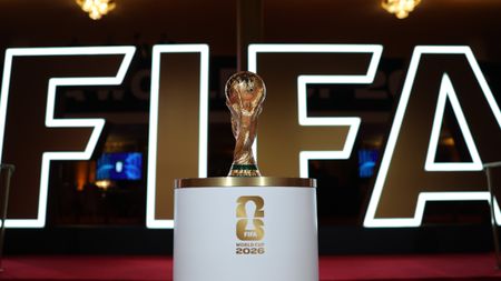 A detailed view of the FIFA World Cup Trophy during the VIP Welcome Reception ahead of the FIFA World Cup 2026 Official Draw at John F. Kennedy Center for the Performing Arts on December 04, 2025 