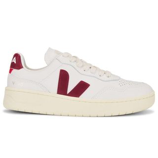 white Veja trainers with red details