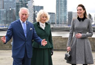King Charles, Queen Camilla, and Kate Middleton on an engagement