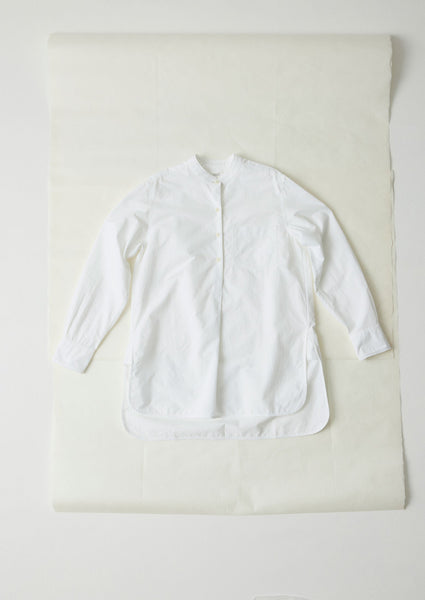 Taro Cotton Oxford Long Shirt | White