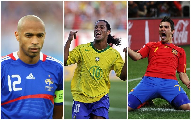 Thierry Henry, Ronaldinho and David Villa ahead of the potential EPG Cup in the summer in England