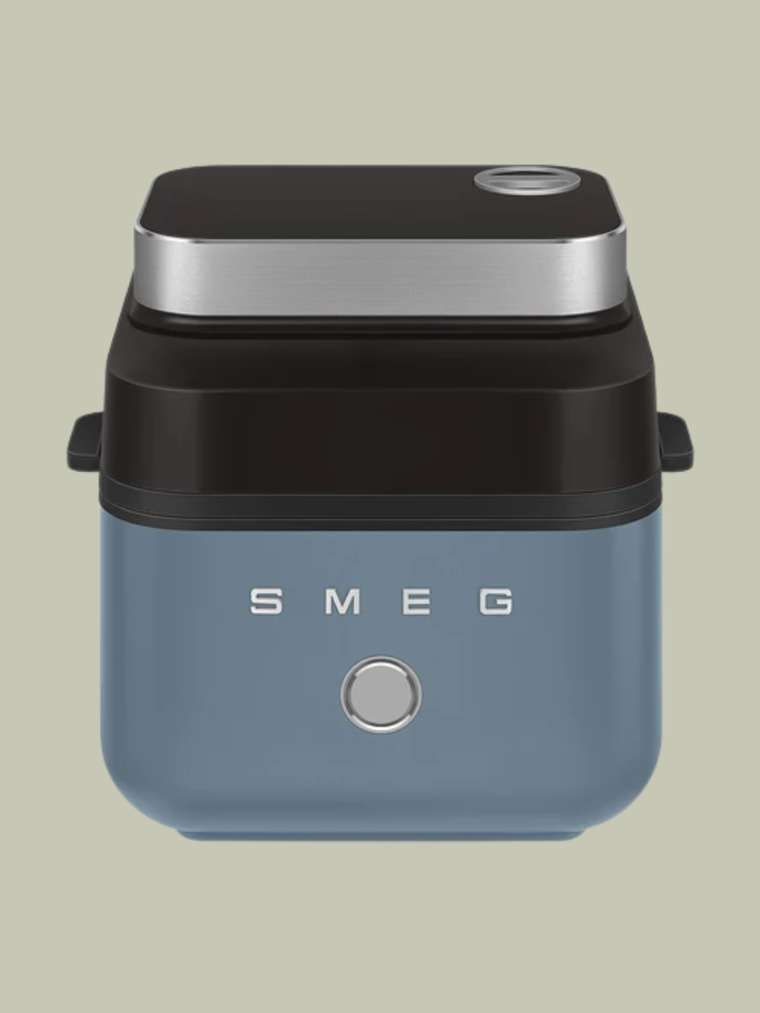 A blue air fryer from SMEG