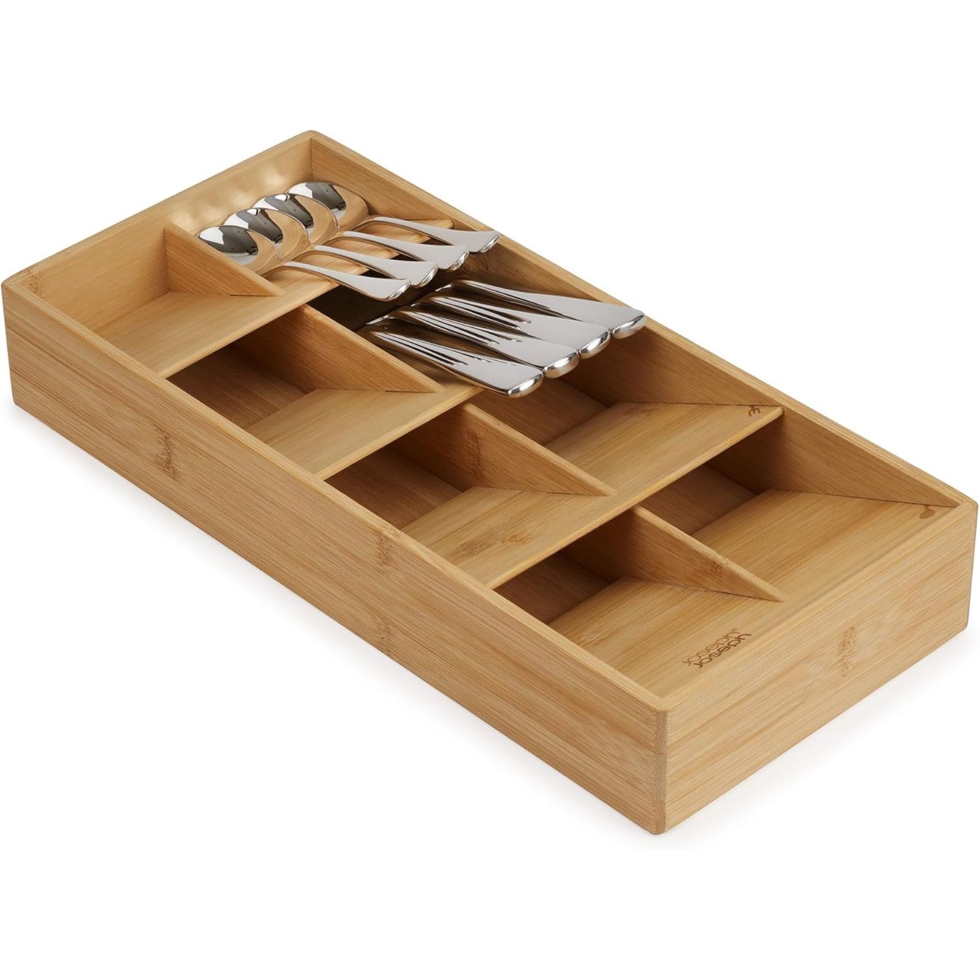Wooden cutlery drawer organizer
