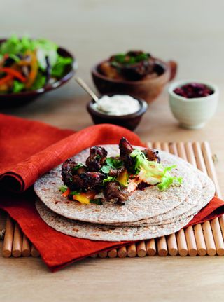 Spiced Chicken Wraps with Crunchy Salad