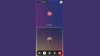 A screenshot of the new leaner call UI on Discord Mobile