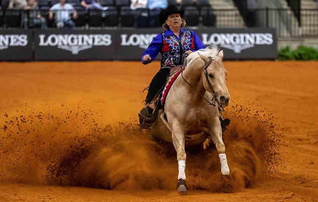 PKG7P3 Tryon, North Carolina, USA. 13th Sep 2018. Reining. Francesca Sternberg. Spook N Sparkle. GBR. Individual Qualifying. Day 2. World Equestrian Games. WEG 2018 Tryon. North Carolina. USA. 12/09/2018. Credit: Sport In Pictures/Alamy Live News