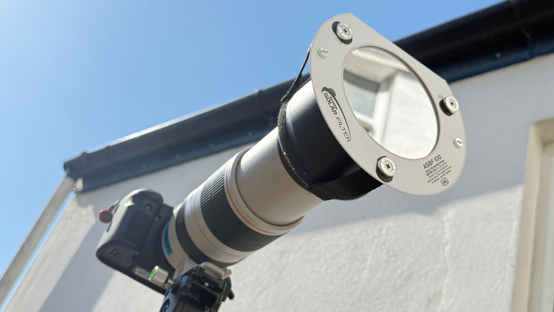 Baader&rsquo;s ASBF AstroSolar Binocular filter on a 400mm lens.
