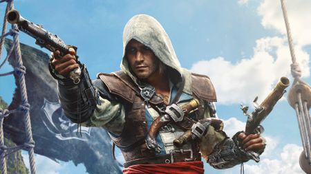 A cropped closeup of Edward Kenway in Assassin's Creed Black Flag Resynced