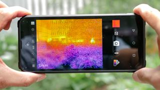 FLIR thermal camera preview shown on Blackview BL9000 Pro.