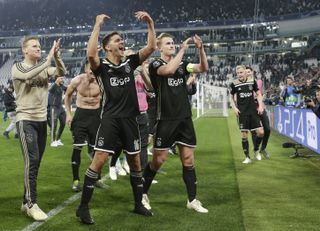Ajax celebrate in Turin