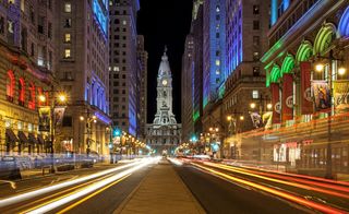 The view of Philadelphia's City Hall from Broad Street
