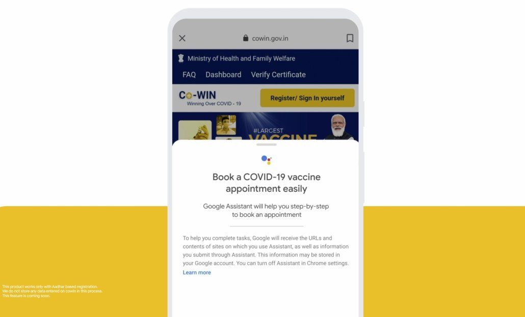 Google Assistant Cowin India