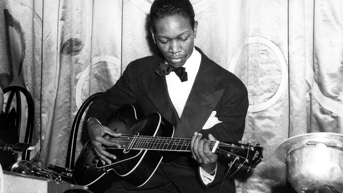 Guitarist Charlie Christian performing in Benny Goodman's band in circa 1939 New York