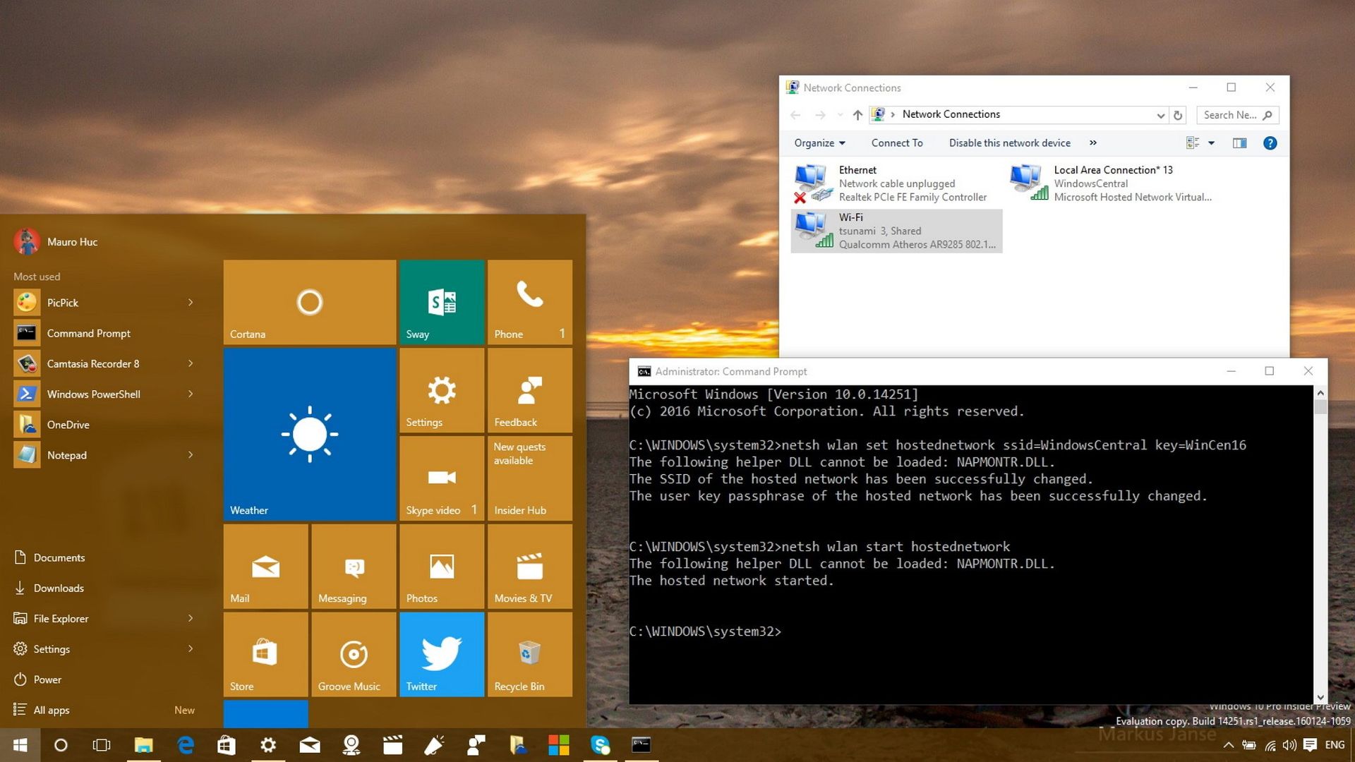 how to make pc hotspot windows 10