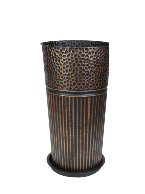 Metal Tall Tapered Planter Pots Set of 2