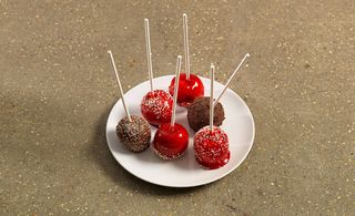 Assortment of chocolate or toffee covered apples