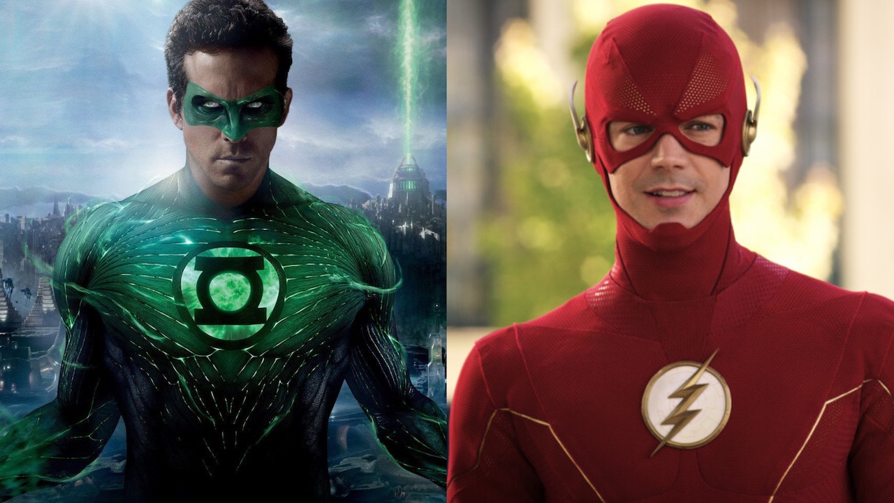 Ryan Reynolds as Green Lantern and Grant Gustin as The Flash