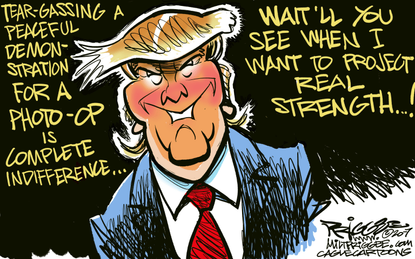 Political Cartoon U.S. Trump protests