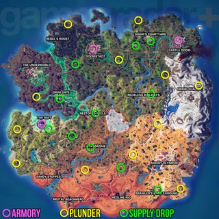 Fortnite SHADOW Briefings locations map