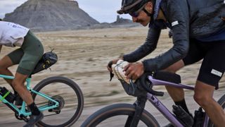 BMC URS being ridden through a desert