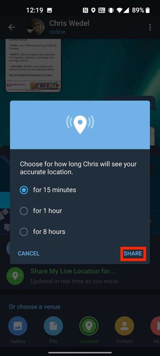 How To Share Live Location Telegram 6
