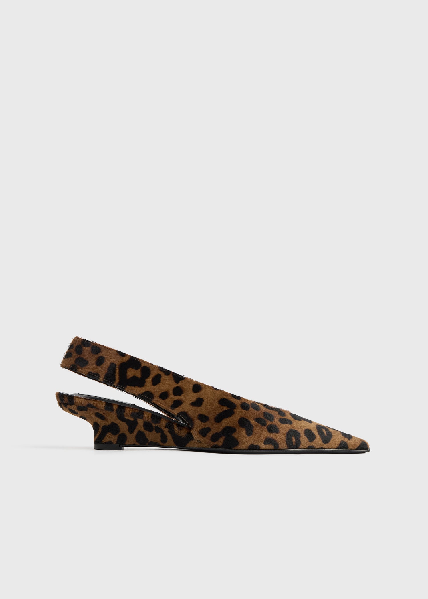 Wedge-Heel Pony Hair Slingbacks Leopard - 35