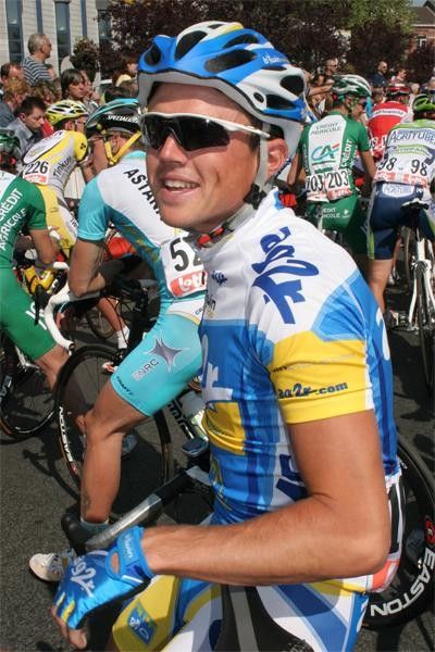 Australian AG2R rider Simon Gerrans waits for the off.