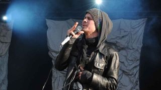 HIM’s Ville Valo onstage at the Download festival in 2010