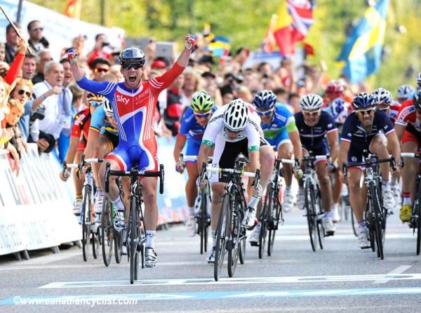 Mark Cavendish (Great Britain) wins the World Championship title (Denmark)