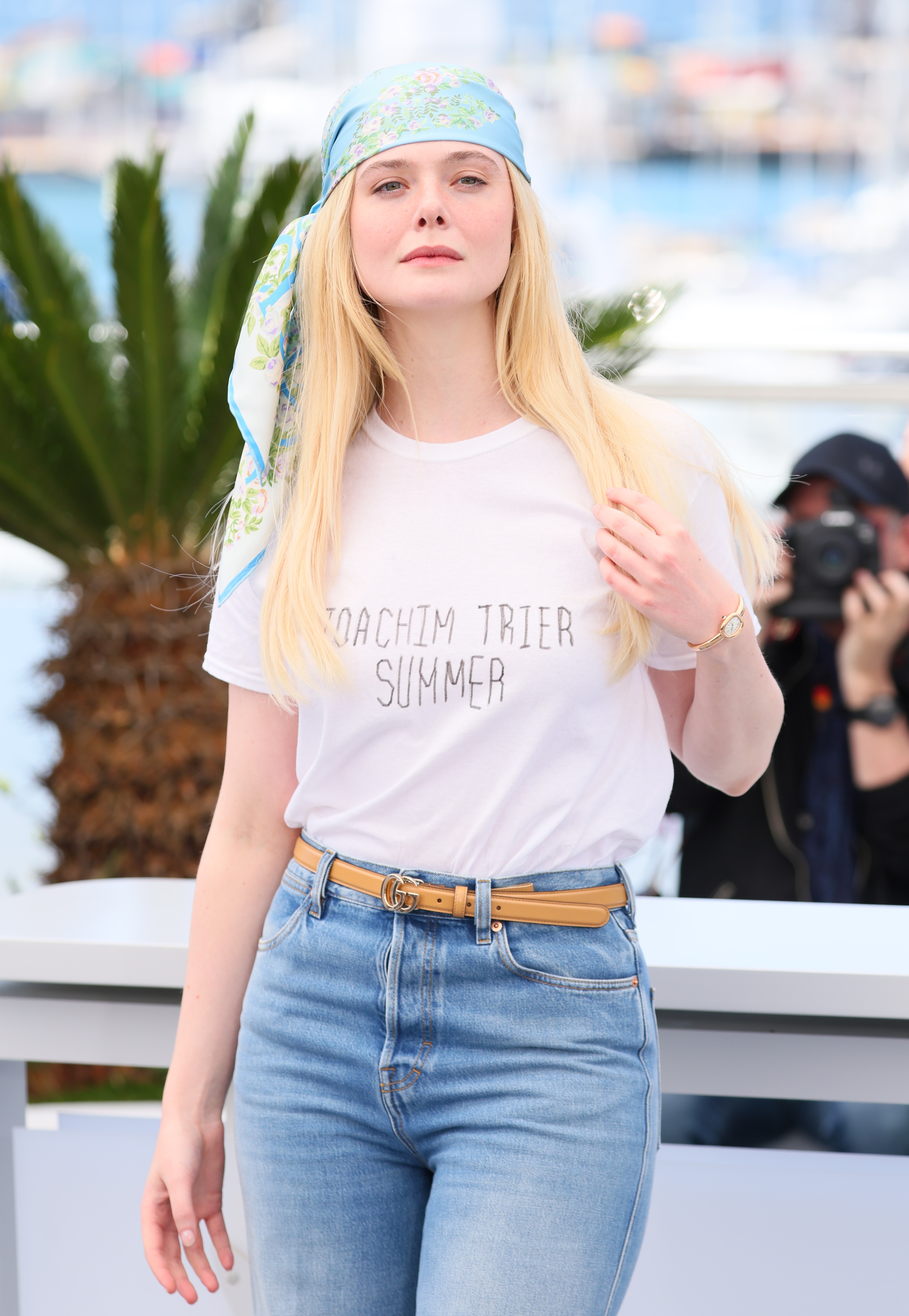 Elle Fanning wears the Cartier Baignoire to the Cannes Film Festival.