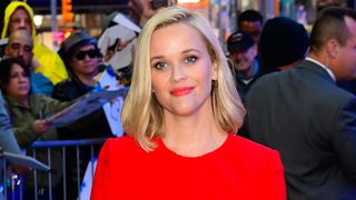 Reese Witherspoon wearing bold lipstick