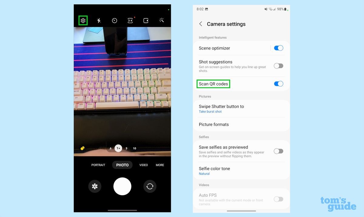 How to scan QR codes on Samsung Galaxy S22 Tom's Guide