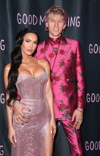 WEST HOLLYWOOD, CALIFORNIA - MAY 12: Megan Fox and Machine Gun Kelly arrives at the World Premiere Of "Good Mourning" at The London West Hollywood at Beverly Hills on May 12, 2022 in West Hollywood, California.