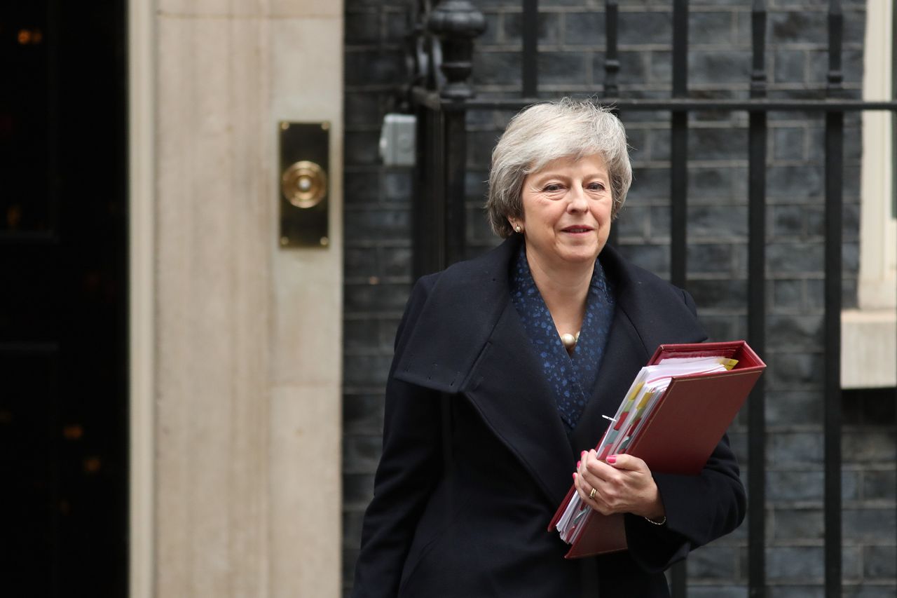 Theresa May outside 10 Downing Street