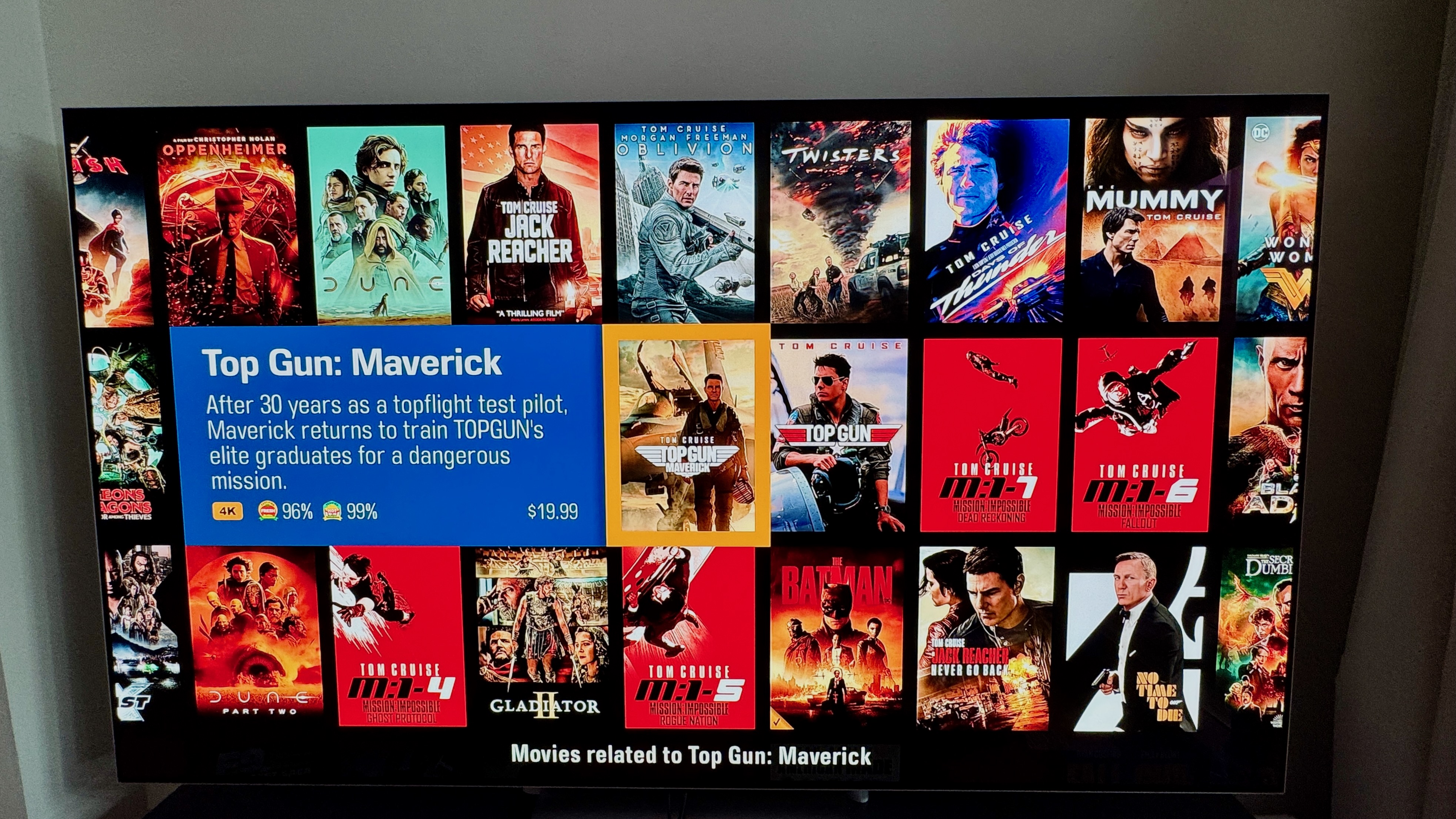  Maverick and related content displayed on the Kaleidescape Movie Store