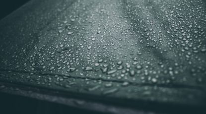 Water droplets on a tent fabric