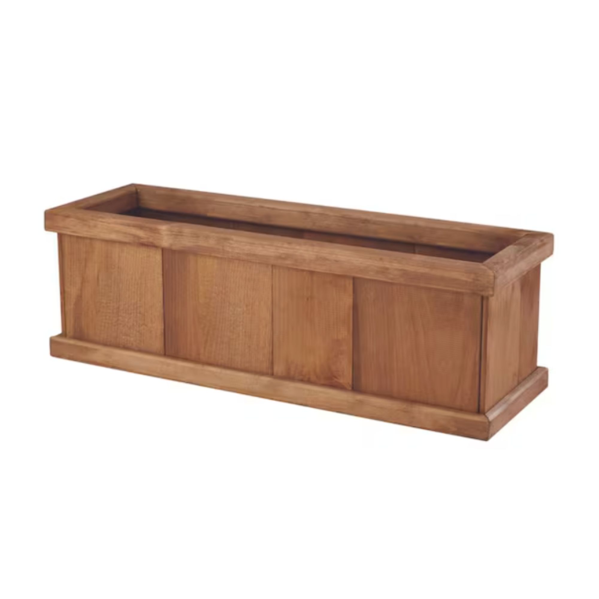 Rectangular wood planter
