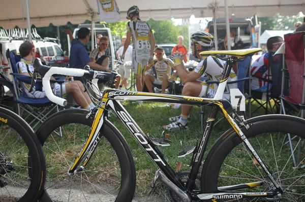 The Scott bike awaits its rider