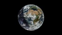 the Earth from space with a shadow on its left side. 