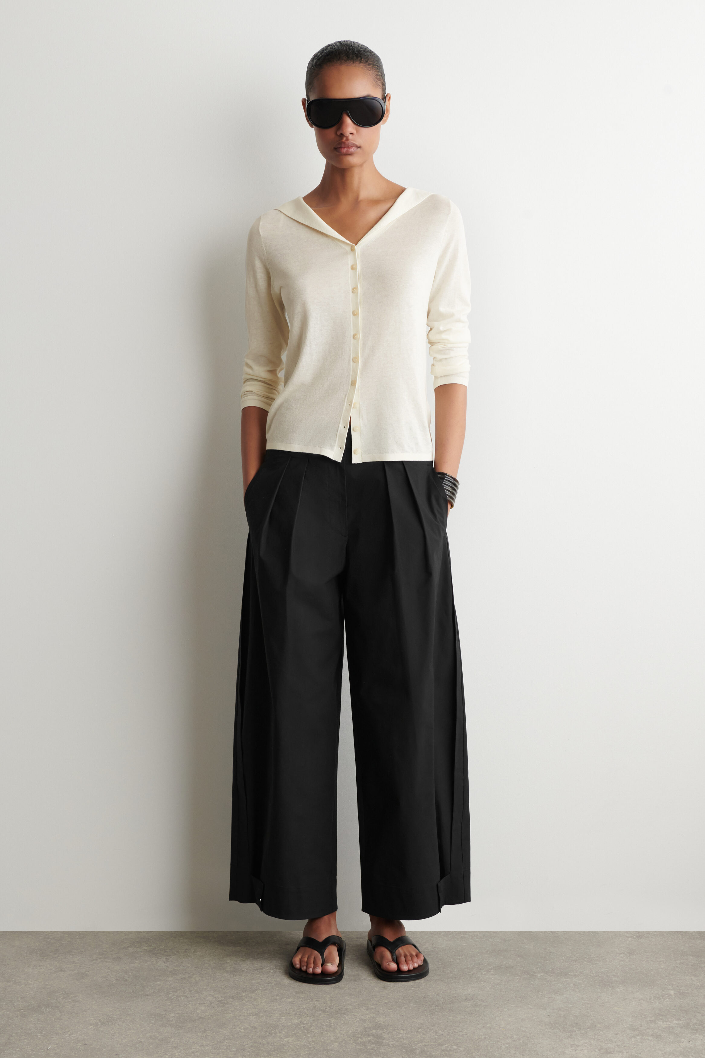 Pleated Tapered Utility Pants