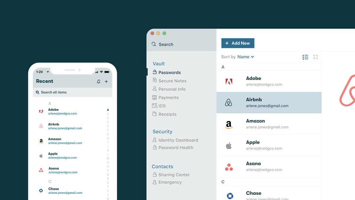 Dashlane demonstrated on phone and tablet