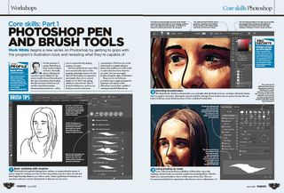 Spread of pages of Photoshop tutorial