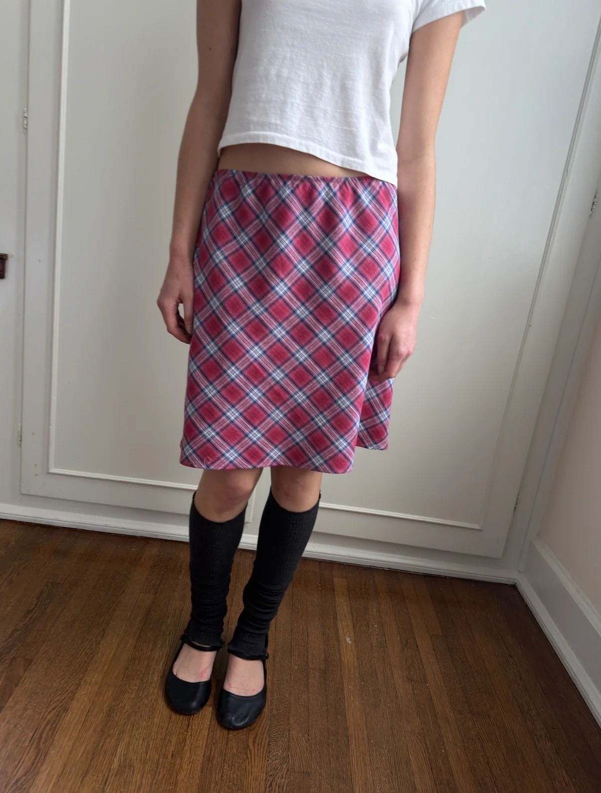 Charlie Beads, The 90's Bias Mini Skirt Red Plaid
