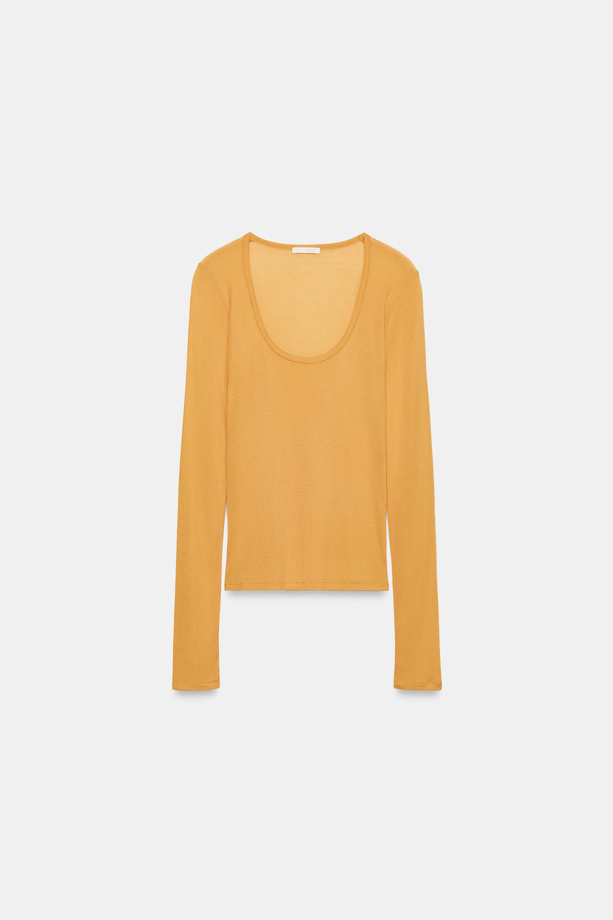 Round Neck T-Shirt - Orange - S