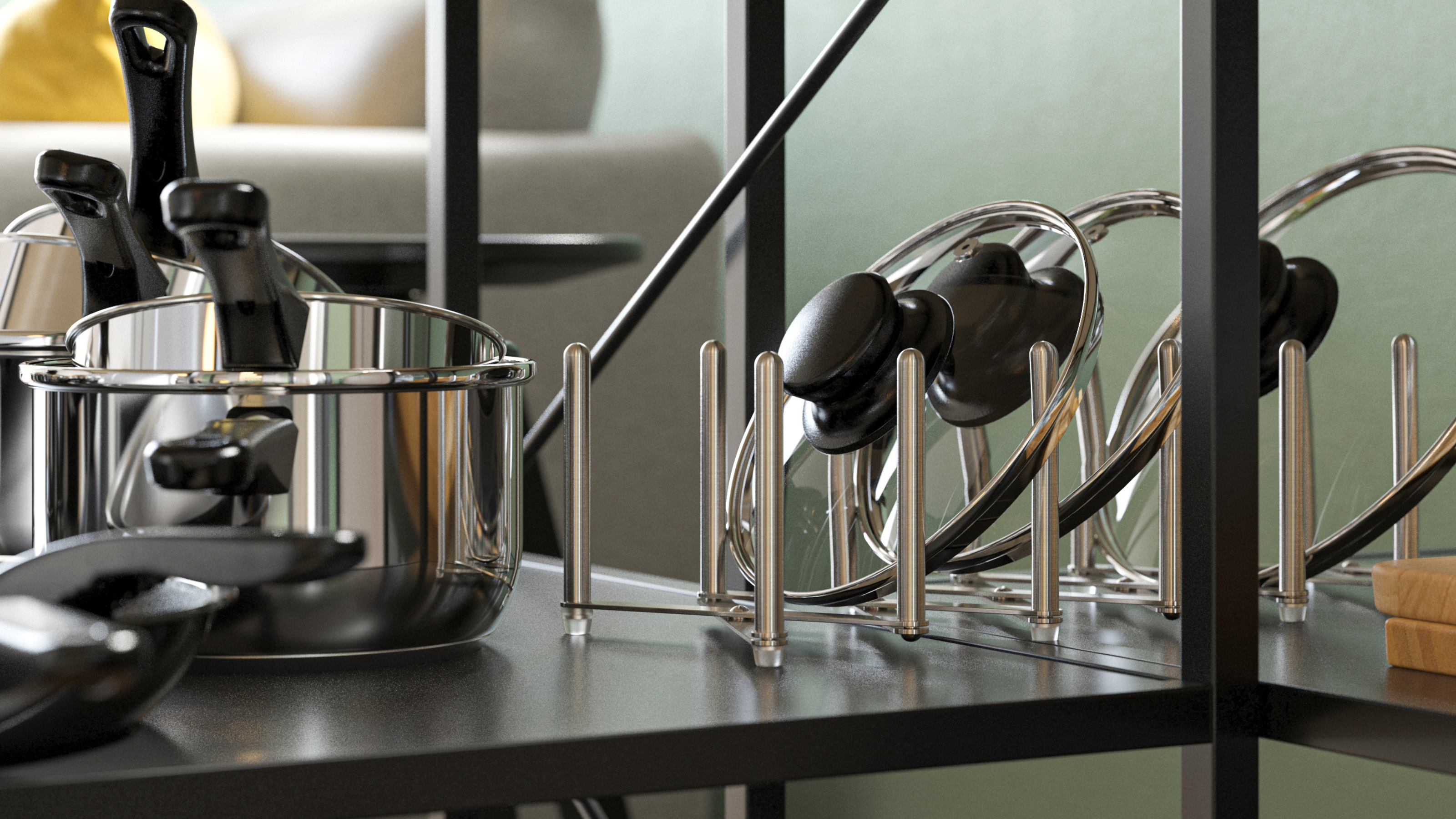 IKEA's VARIERA Pot lid organiser, stainless steel