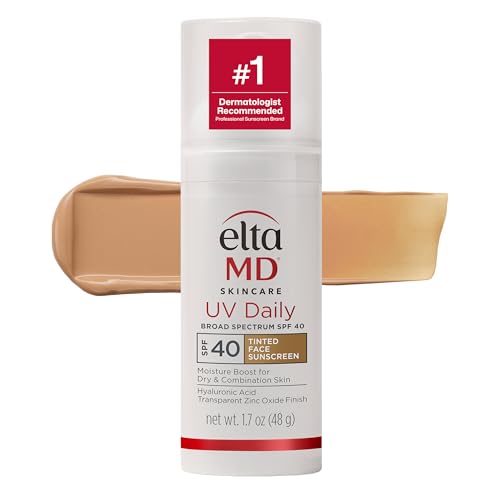 Eltamd Uv Daily Tinted Spf 40 Face Sunscreen Moisturizer With Zinc Oxide, Tinted Daily Face Moisturizer With Spf, Sunscreen for Dry Skin,1.7 Oz Pump