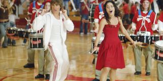 Troy and Gabriella near the end of High School Musical during "We're All In This Together."