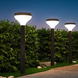 Sunco 6 Pack Round Solar Pathway Lights Outdoor, Super Bright 120 Lm, 2cct 2700k/4000k, Dimmable Path Lights for Garden, Backyard, Walkway, Driveway